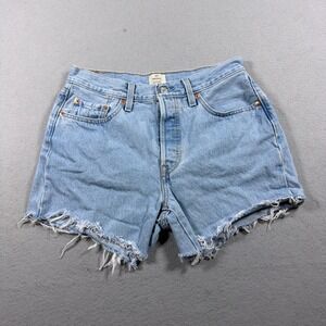 Levi's Light Blue Distressed Denim Jean Shorts